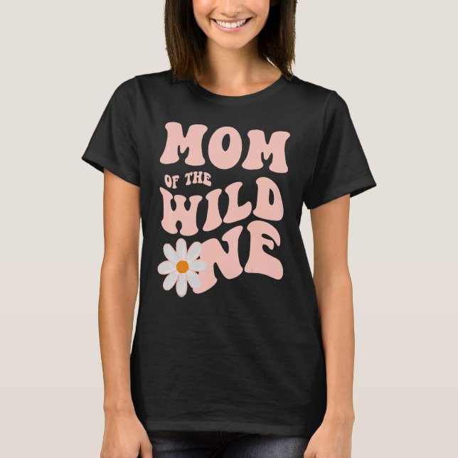 Camiseta Daisy Birthday Mom Wild One Boho Daisy 1er cumplea (Anverso)
