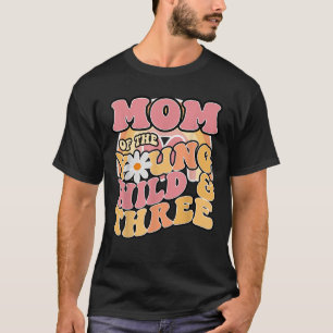 Camiseta Daisy Birthday Mom Young Wild 3 Boho Tercer cumple