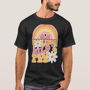 Camiseta Daisy Birthday Young Wild y 2 Boho 2º cumpleaños G