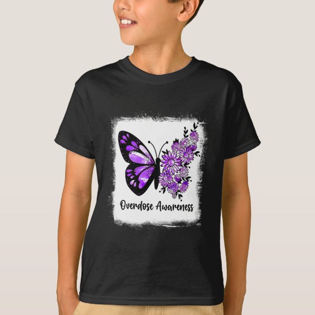Camiseta Daisy Bleached Butterfly Púrpura Cinta de sobredos (Anverso)