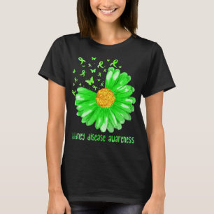 Camiseta Daisy Butterfly Green Ribbon Kidney Disease Awaren