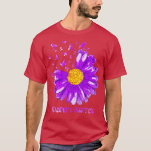 Camiseta Daisy Butterfly Purple Ribbon Alzheimers Concienci