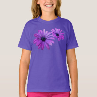 Camiseta Daisy chica Camiseta Orgánica de Flor Púr