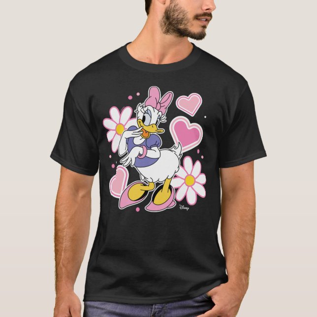Camiseta Daisy Duck - Hearts And Flowers (Anverso)