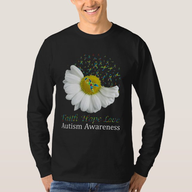 Camiseta Daisy Faith Hope Love Autism Awareness (Anverso)