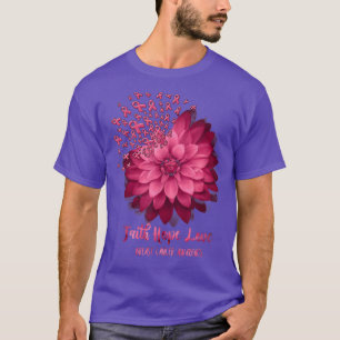 Camiseta Daisy Faith Hope Love Breast Cancer Awareness Flow