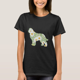 Camiseta Daisy Flor mamá perro Terranova, Newf silueta flor
