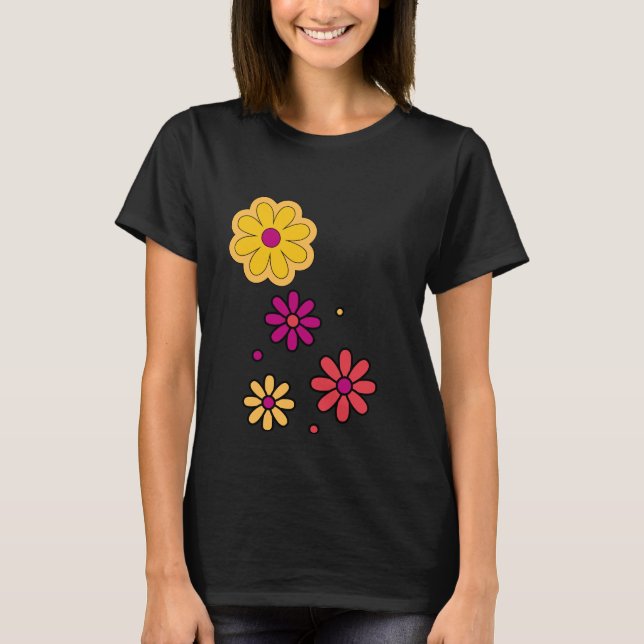 Camiseta Daisy Floral de verano femenino (Anverso)