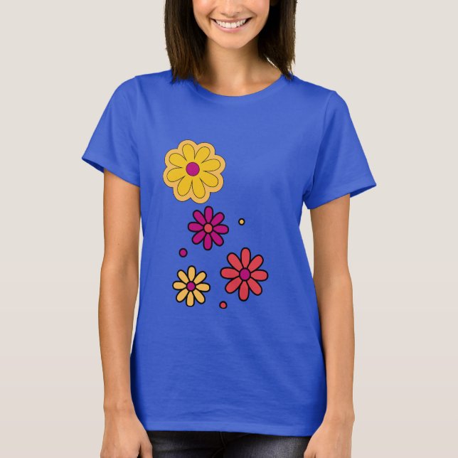 Camiseta Daisy Floral de verano femenino (Anverso)