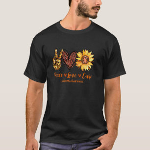 Camiseta Daisy Peace Love Cure Leukemia Conciencia