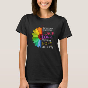 Camiseta Daisy Peace Love Equality Diversity Derechos Human