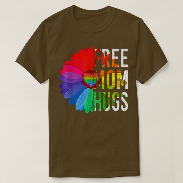 Camiseta Daisy Rainbow Free Mom Hugs LGBT Gay Pride Month  (Diseño del anverso)