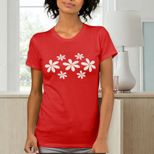 Camiseta daisy red shirt , daisy mom shirts, wildflower