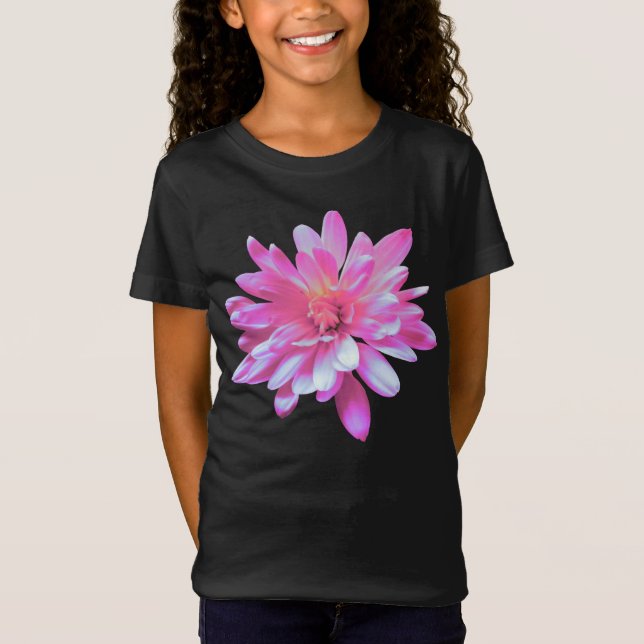 Camiseta Daisy rosa, foto retro floral (Anverso)