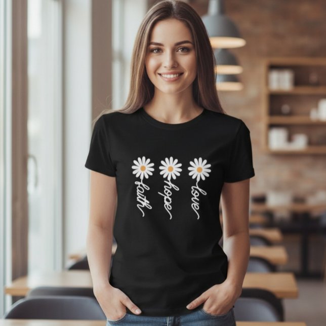 Camiseta Daisy Shirt, Wildflower Shirt, love, hope, faith (Subido por el creador)