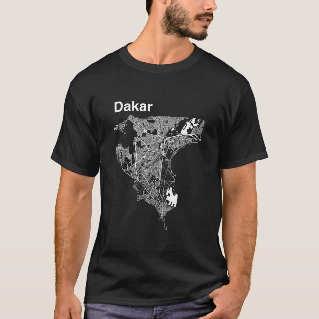 Camiseta Dakar Senegal Classic City Map Graphic (Anverso)