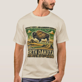 Camiseta Dakota del Norte de Grunge en problemas