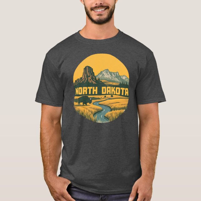 Camiseta Dakota del Norte Estados Unidos de América (Anverso)