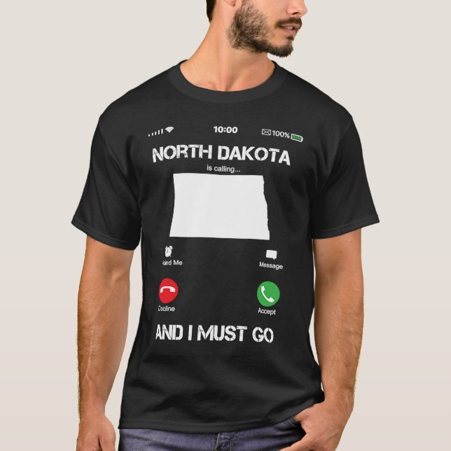 Camiseta Dakota del Norte llama y debo ser divertida (Anverso)