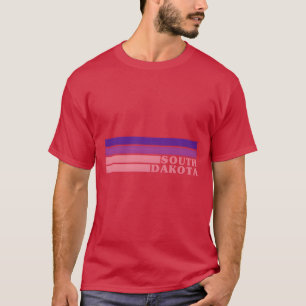 Camiseta Dakota del Sur Colorido Rosa Púrpura Estilo Retro