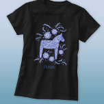 Camiseta Dala sueca Horse Folk Art Blue Custom Name<br><div class="desc">Un diseño tradicional sueco de Caballo Dala en blanco y azul perwinkle. Reemplace o quite el nombre al personalizar.</div>