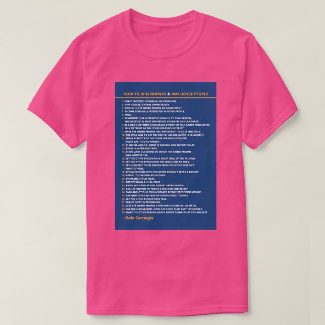 Camiseta Dale Carnegie cómo ganar amigos e influenciar a Pe (Diseño del anverso)