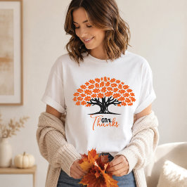 Camiseta Dale Gracias Roble de Otoño Día de Acción de Graci