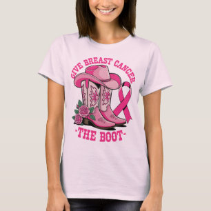 Camiseta Dale la patada al cáncer de seno con Botas de vaqu
