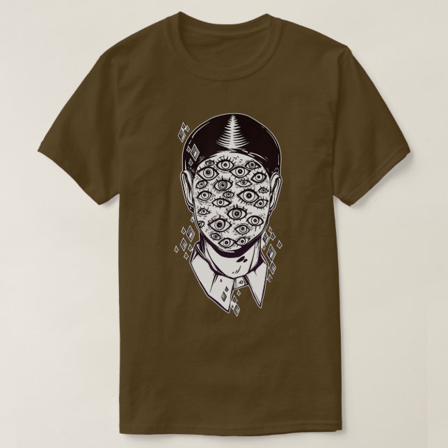 Camiseta Dali Surreal Noir Retro Ojos frente al arte del ta (Diseño del anverso)