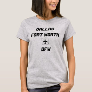 Camiseta Dallas/Fort Worth, código del aeropuerto de Texas