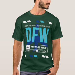 Camiseta Dallas Ft Worth DFW Código de equipaje del aeropue