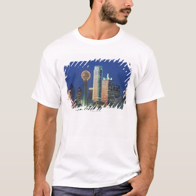 Camiseta 'Dallas, horizonte de TX en la noche con la (Anverso)