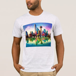 Camiseta Dallas Skyline Graffiti Art