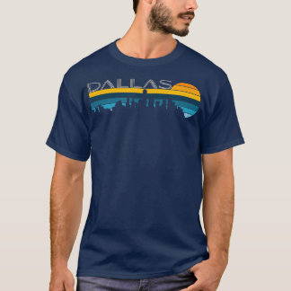 Camiseta Dallas SkylineVintage Retro Sunset Dallas