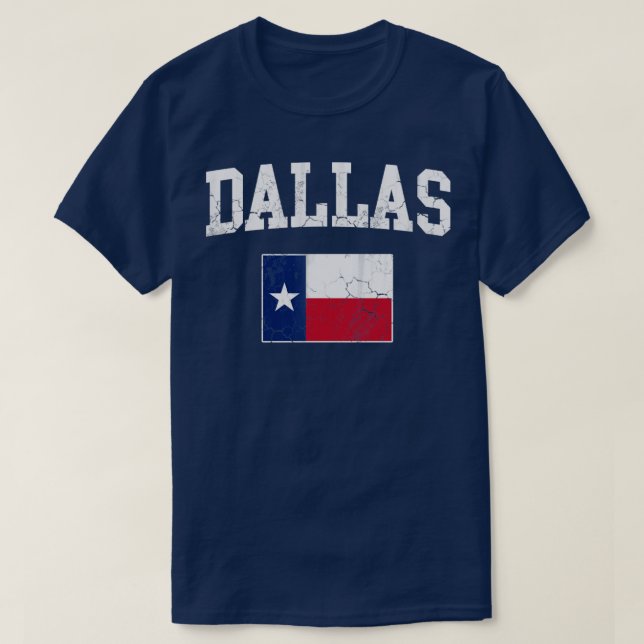 Camiseta Dallas Texas Flag Vintage Fade (Diseño del anverso)