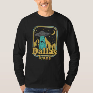 Camiseta Dallas Texas Ovni Alien 80s Retro Orgullo Estatal