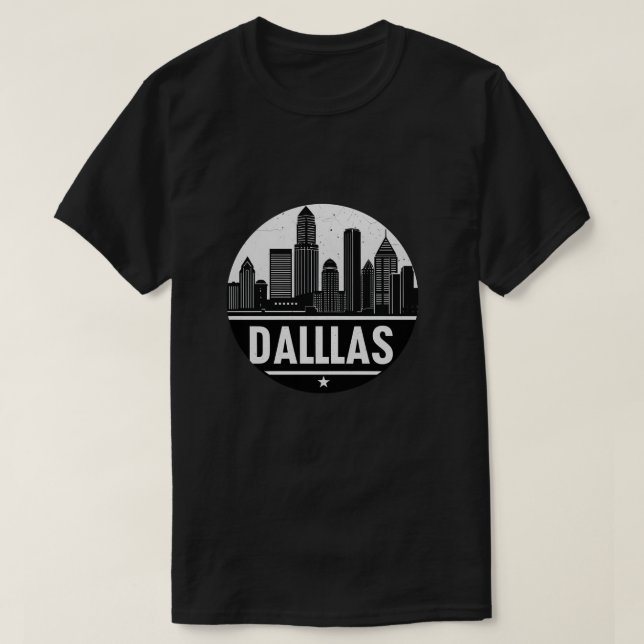 Camiseta Dallas Texas Skyline (Diseño del anverso)