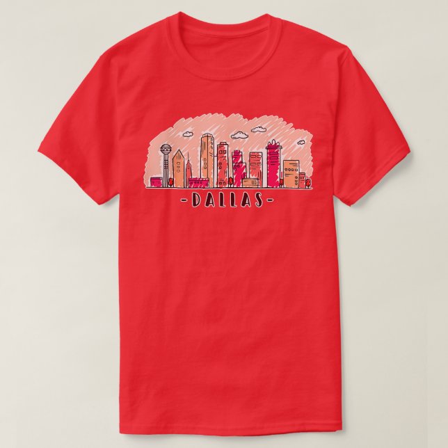 Camiseta Dallas Texas Skyline DFW TX City 4 (Diseño del anverso)