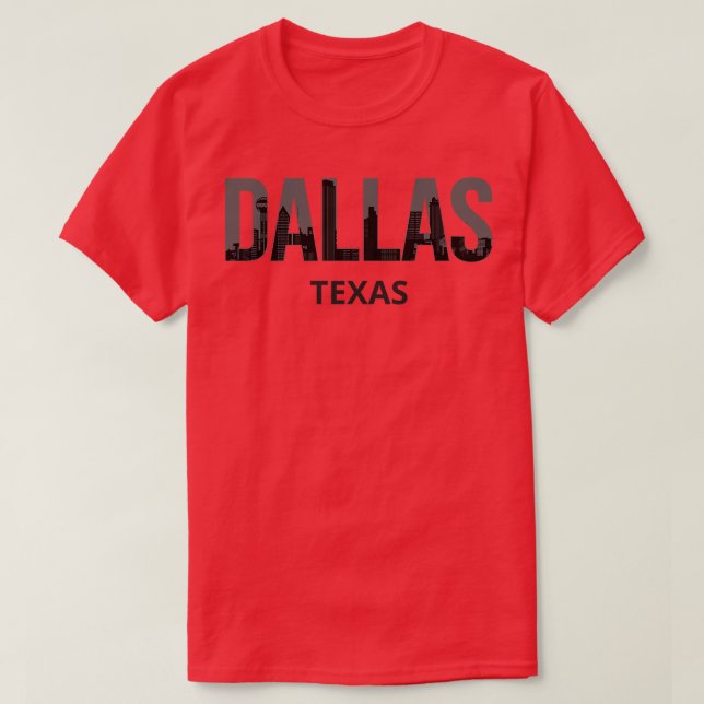 Camiseta Dallas Texas Skyline Pride I (Diseño del anverso)