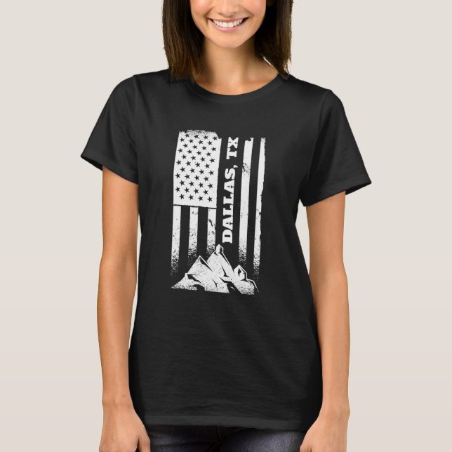Camiseta Dallas Tx Texas Estados Unidos Patriótico Dolorido (Anverso)