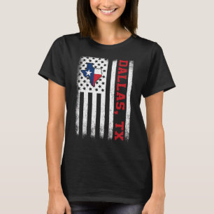 Camiseta Dallas Tx Texas Estados Unidos Patriótico Dolorido