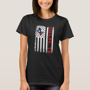 Camiseta Dallas Tx Texas Patriótico Americano Deteriorado J