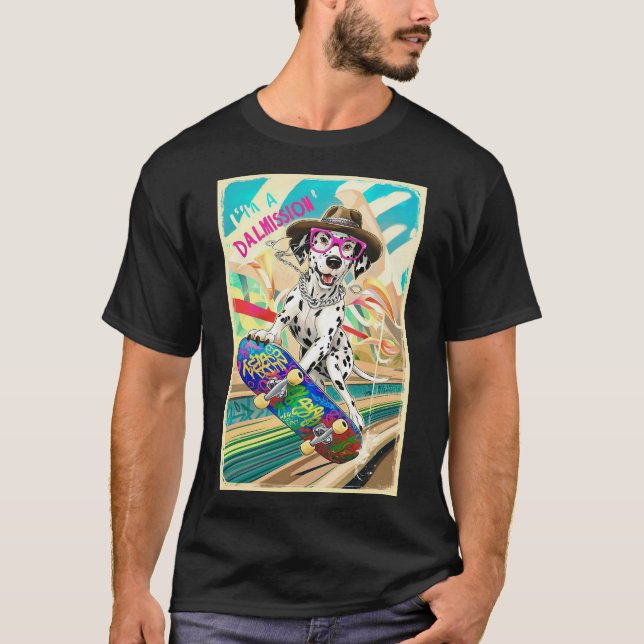 Camiseta Dalmacia en una misión: Skateboarding Dog T-Shirt (Anverso)