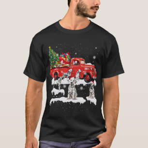 Camiseta Dalmacia viajando en camión rojo Feliz Navidad X-m
