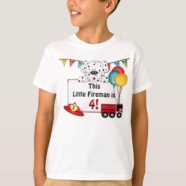 Camiseta Dalmación de pequeño bombero - Personalizar (Anverso)