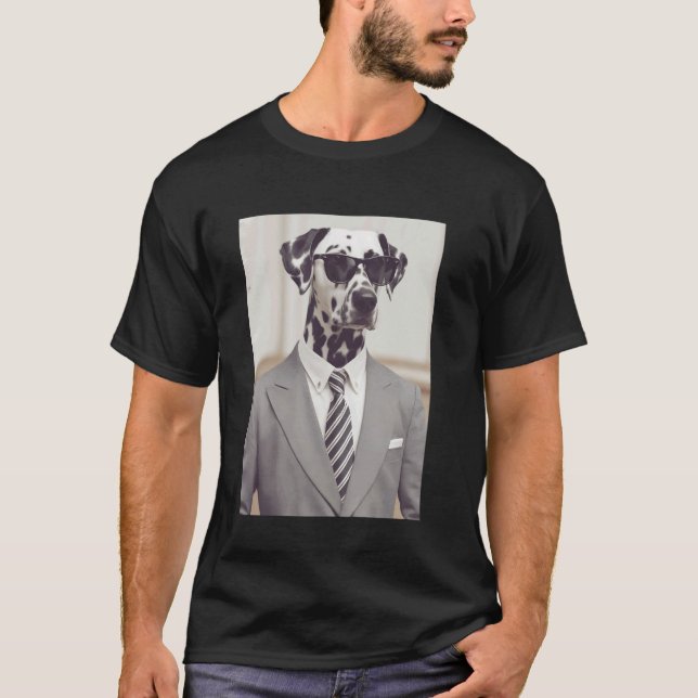 Camiseta Dálmata con traje perro divertido (Anverso)