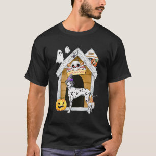 Camiseta Dálmata de Halloween Bruja Casa Embrujada