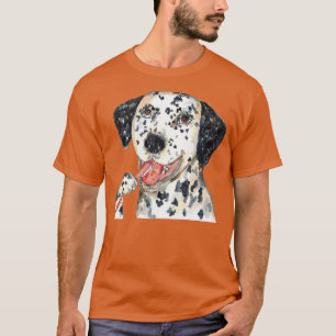 Camiseta Dálmata de perro cepillándose los dientes baño acu