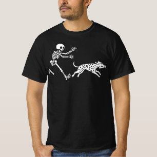 Camiseta Dálmata Divertido Corriendo Esqueleto Halloween