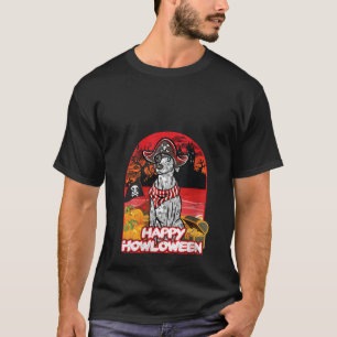 Camiseta Dálmata feliz disfraz de Halloween Pirata V Cuello